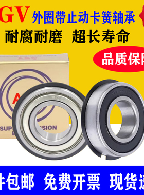 进口AGV带卡簧槽止动槽轴承6206 6207 6208 6209 6210 6211Z N NR