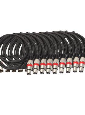 现货亚马逊 10条一卖卡农公对母音频线1米8 2055-18 红色圈