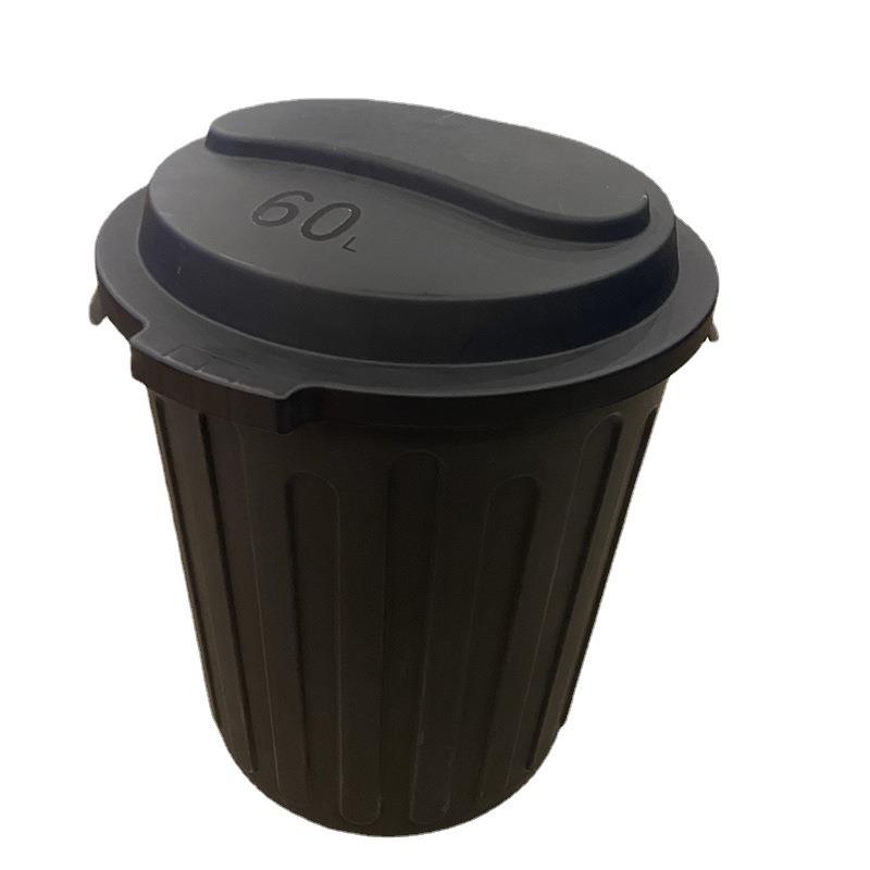 环卫垃圾桶大号加厚带盖垃圾桶 60L室内客厅垃圾桶家用黑色厂家