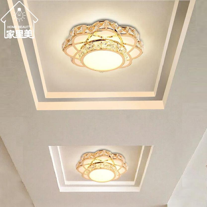 花形led水晶过道走廊灯玄关入户进门天花吸顶筒灯嵌入式阳台灯具