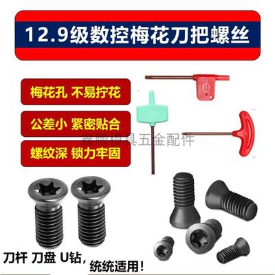 数控刀杆刀盘刀粒刀片螺丝梅花头高硬度12.9级螺钉红旗扳手T8扳手