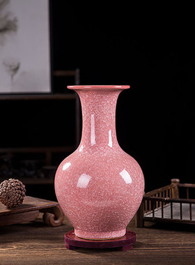 景德镇陶瓷器冰裂花瓶仿古官窑花瓶现代家居装饰客厅电视柜摆件