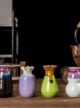 景德镇陶瓷器花瓶复古文艺水培插花桌面小摆件中式家居装饰