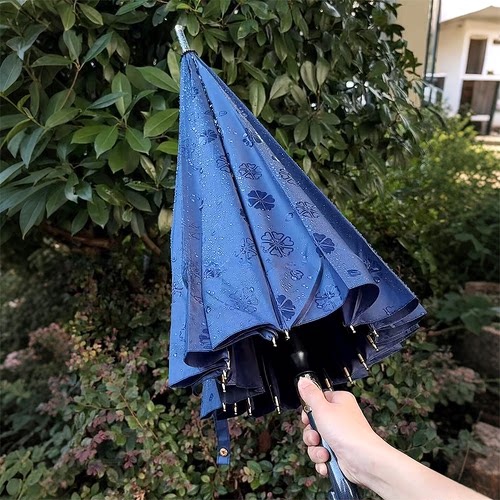 遇水开花雨伞新中式长柄伞大号加大加厚加固学生上学专用晴雨两用