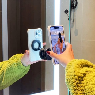 新型磁吸手机支架真空吸盘强力磁吸家用车载通用单人vlog拍摄神器