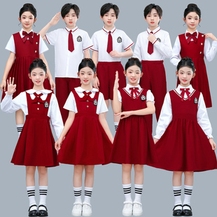 儿童合唱演出服朗诵中小学生爱国诗歌红色演讲比赛大合唱团礼服装