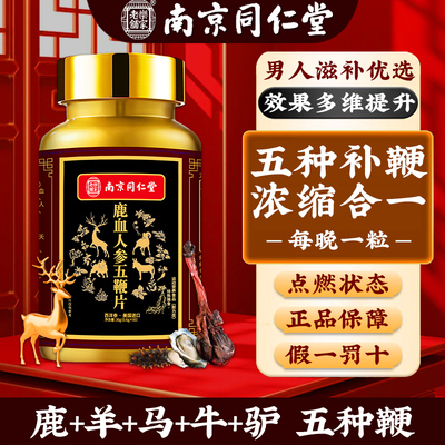 男性升级款鹿鞭牛鞭驴鞭羊鞭狗鞭精华营养五合一鹿血人参五鞭片