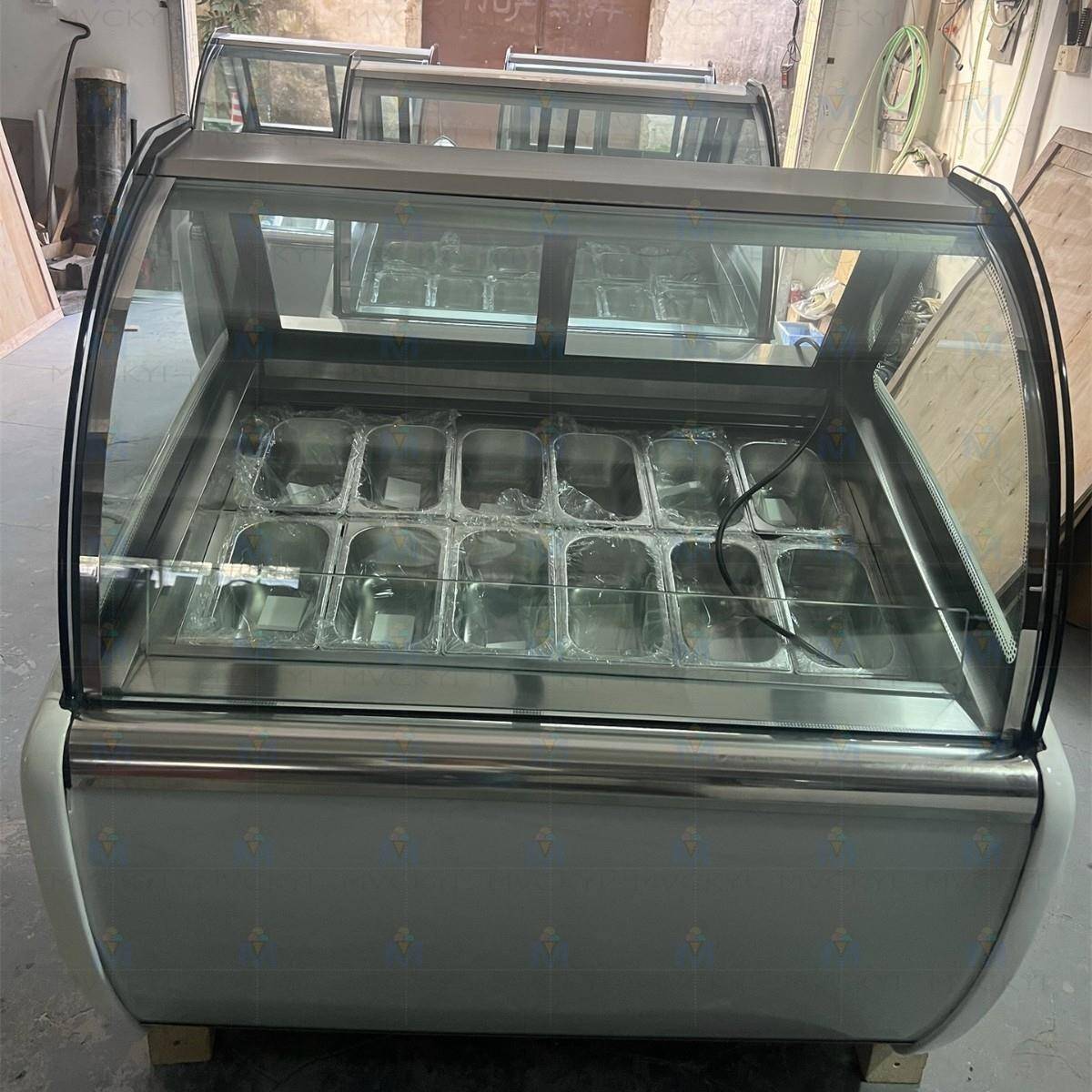 14盘IceCreamDisplayShowcaseFreezer自动除霜冷藏展示柜