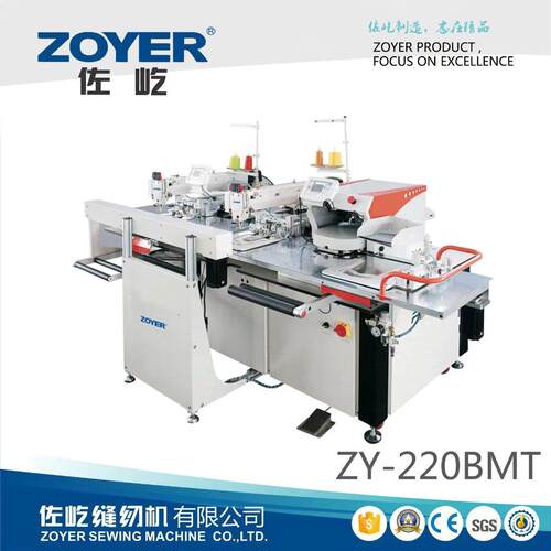厂家供应ZY-220BMT双头免烫自动贴袋机zoyer自动双机头缝纫机