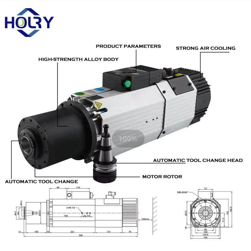 木工9kw风冷主轴电机厂家木工开料机自动换刀高速电主轴,标准件/零部件/工业耗材,主轴,淘宝优惠券,粉丝福利购,淘宝优惠卷