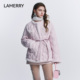 LAMERRY 朗美睿粉色菱格纹绗缝羽绒服重工珠片小香羽绒外套25新款