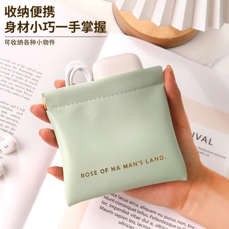 弹片印花化妆包便携口红收纳袋小随身内迷你包包里面小包自动闭合