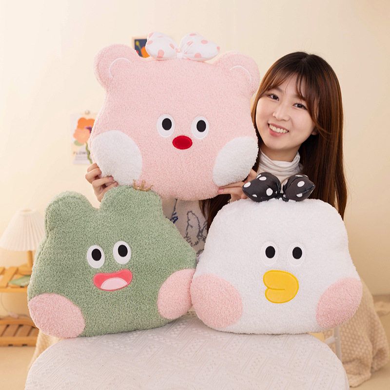 二合一抱枕暖手捂靠垫办公室睡觉抱枕插手款毛绒玩具送女孩礼物