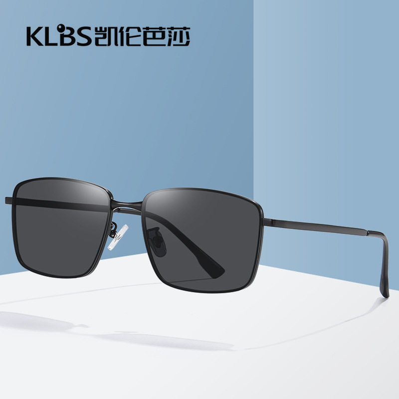 新款不锈钢全框尼龙偏光太阳镜 时尚方框男士开车钓鱼户外偏光墨