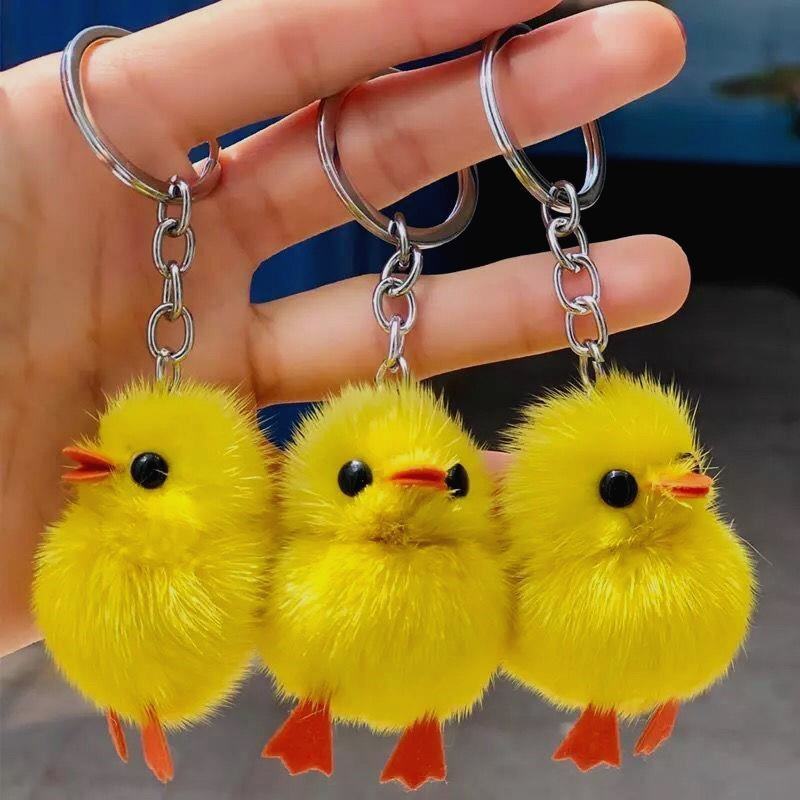 小鸡玩具黄色迷你仿真解压小黄鸡小鸭子公仔毛绒公仔钥匙扣挂件