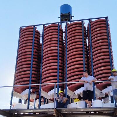 玻璃钢ABS螺旋溜槽现货型号齐全L1200砂金锑铬铜尾矿富集螺旋溜槽