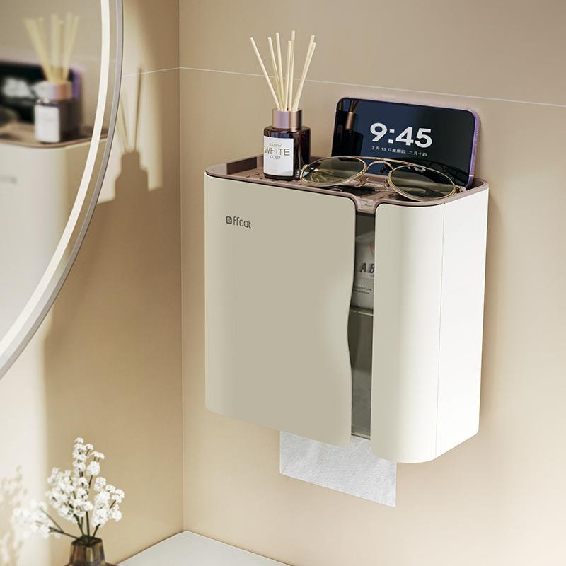 卫生间纸巾盒厕所卫生纸抽纸卷纸筒厕纸家用挂壁免打孔防水置物架