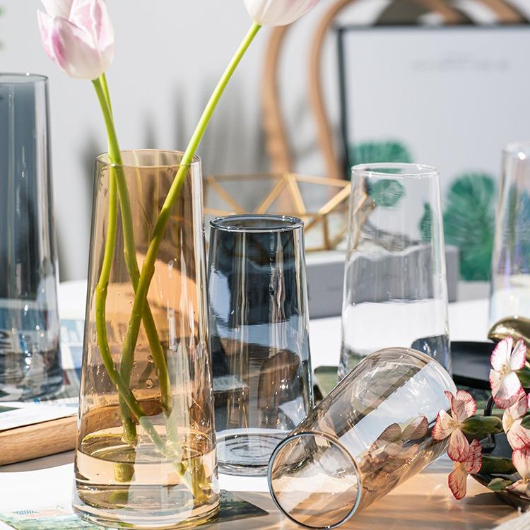 北欧风ins简约创意透明玻璃花瓶水培绿植鲜花餐桌插花桌面小摆件