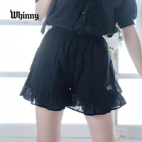 Whinny 休闲裤女2026年秋季新款奶霜蓬蓬蕾丝短裤WH26SM07-L0010