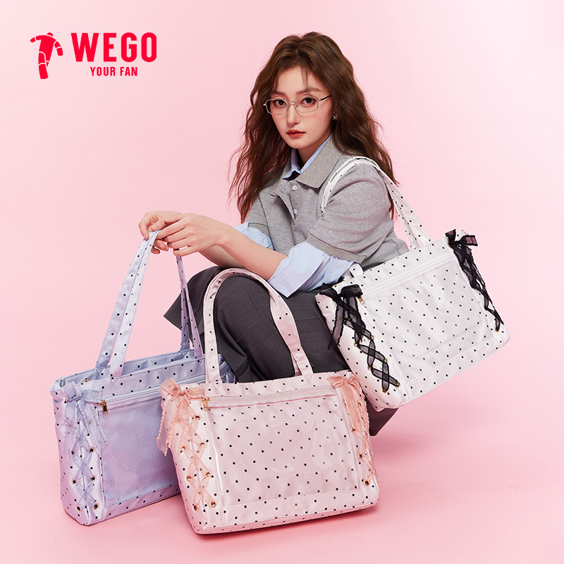 WEGO丝带痛包S波点新色单肩托特图片