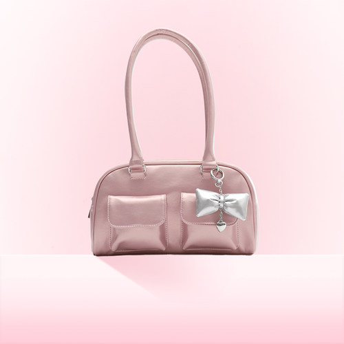 WEGO挂件波士顿包通勤小众手提包包小食量腋下包新款官方正品