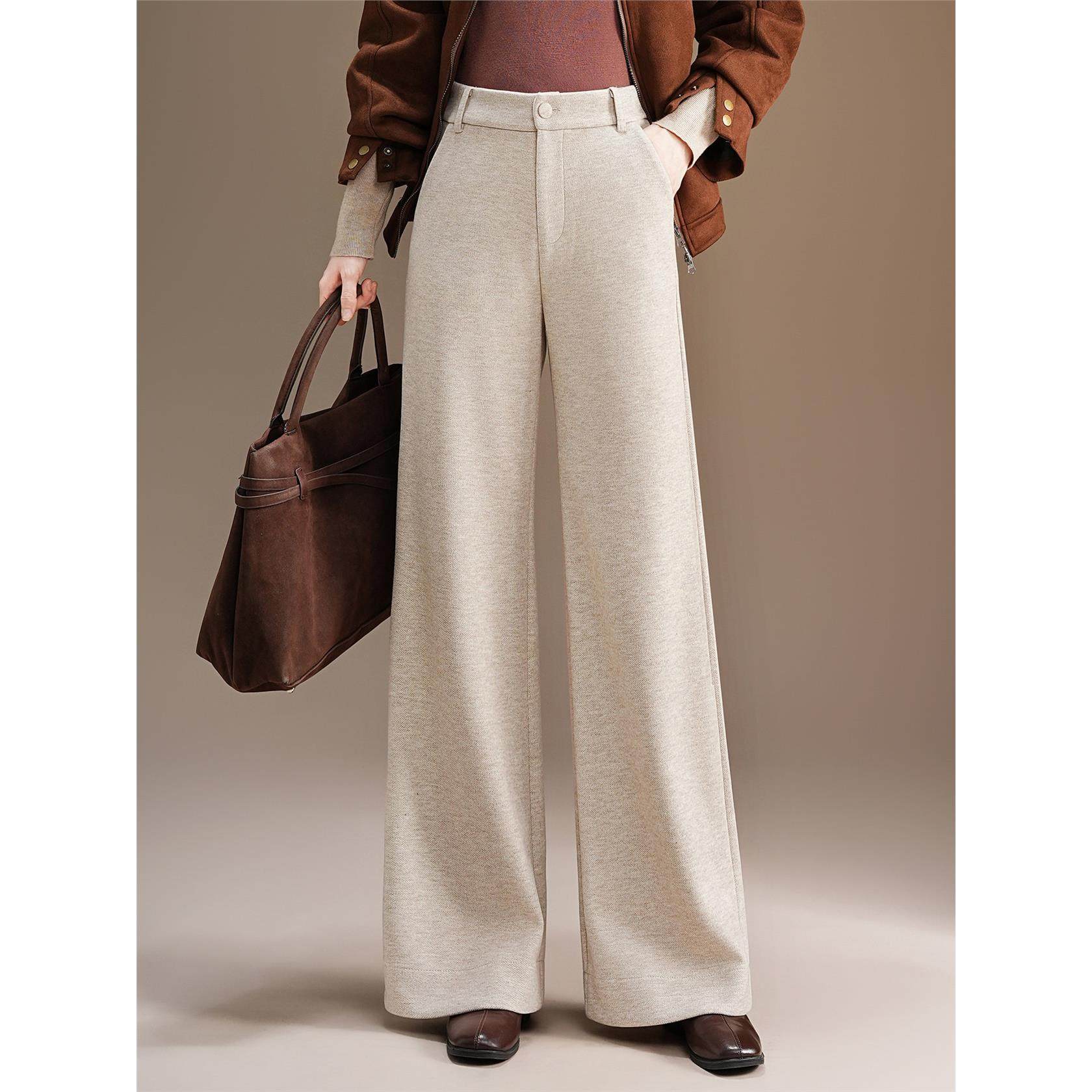 醋酸羊毛呢阔腿休闲西裤女高腰秋冬季新款时尚百搭宽松直筒长裤子,个性定制/设计服务/DIY,棉服工装,淘宝优惠券,粉丝福利购,淘宝优惠卷