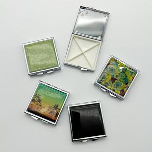简洁实用美观 方形随身药盒4格便携口袋金属抗压耐磨 内可DIY图文