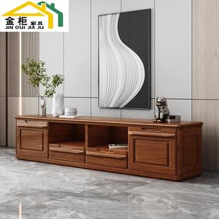 实木电视柜1.8米客厅家用地柜储物柜红檀木客厅家具简约矮柜 中式