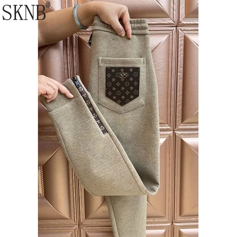 欧货轻奢男士休闲裤秋季加绒针织潮流百搭运动男裤束脚哈伦裤男款,男装,卫裤,淘宝优惠券,粉丝福利购,淘宝优惠卷