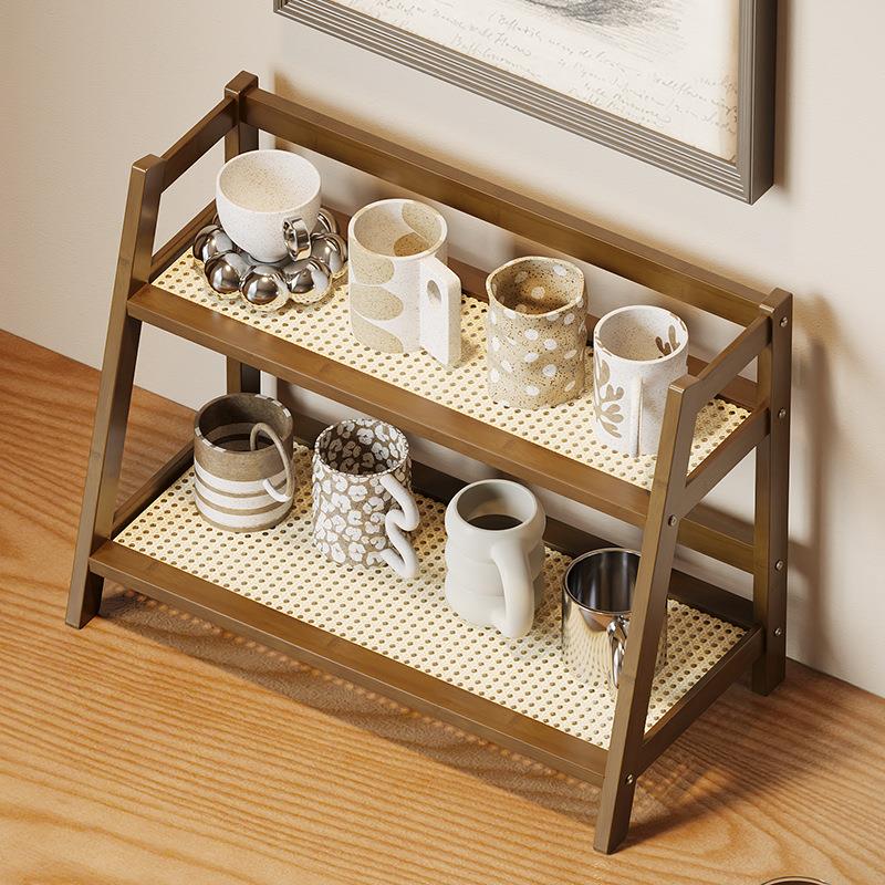 桌面小型置物架桌上水杯多层收纳架商用杯架台面好看咖啡杯水杯架