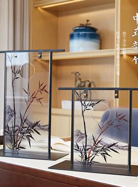 新中式竹子摆件客厅书房电视柜装饰样板房间禅意古风创意家居摆设