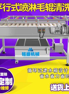 连檬续式沃柑清瓜洗机 大型喷JSO淋辊刷果清 洗设备柠清洗机现货