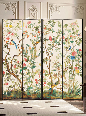 中式花鸟屏风改造贴纸