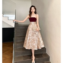 敬酒服新娘2025新款红色结婚抹胸订婚礼服连衣裙高级感小个子夏季