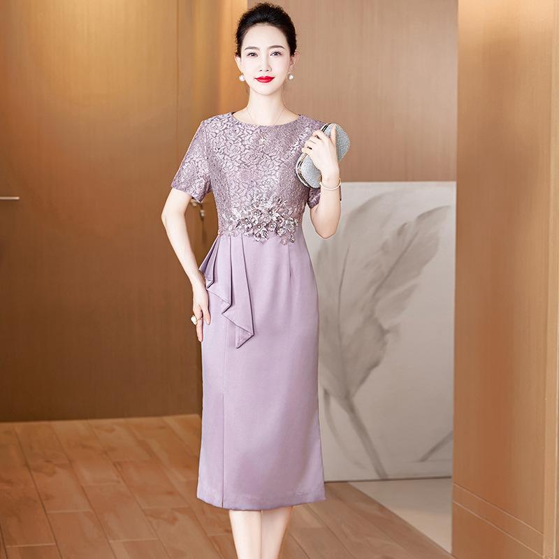 2025新娘妈妈装结婚礼服修身旗袍连衣裙气质高档喜妈妈嫁女儿礼服