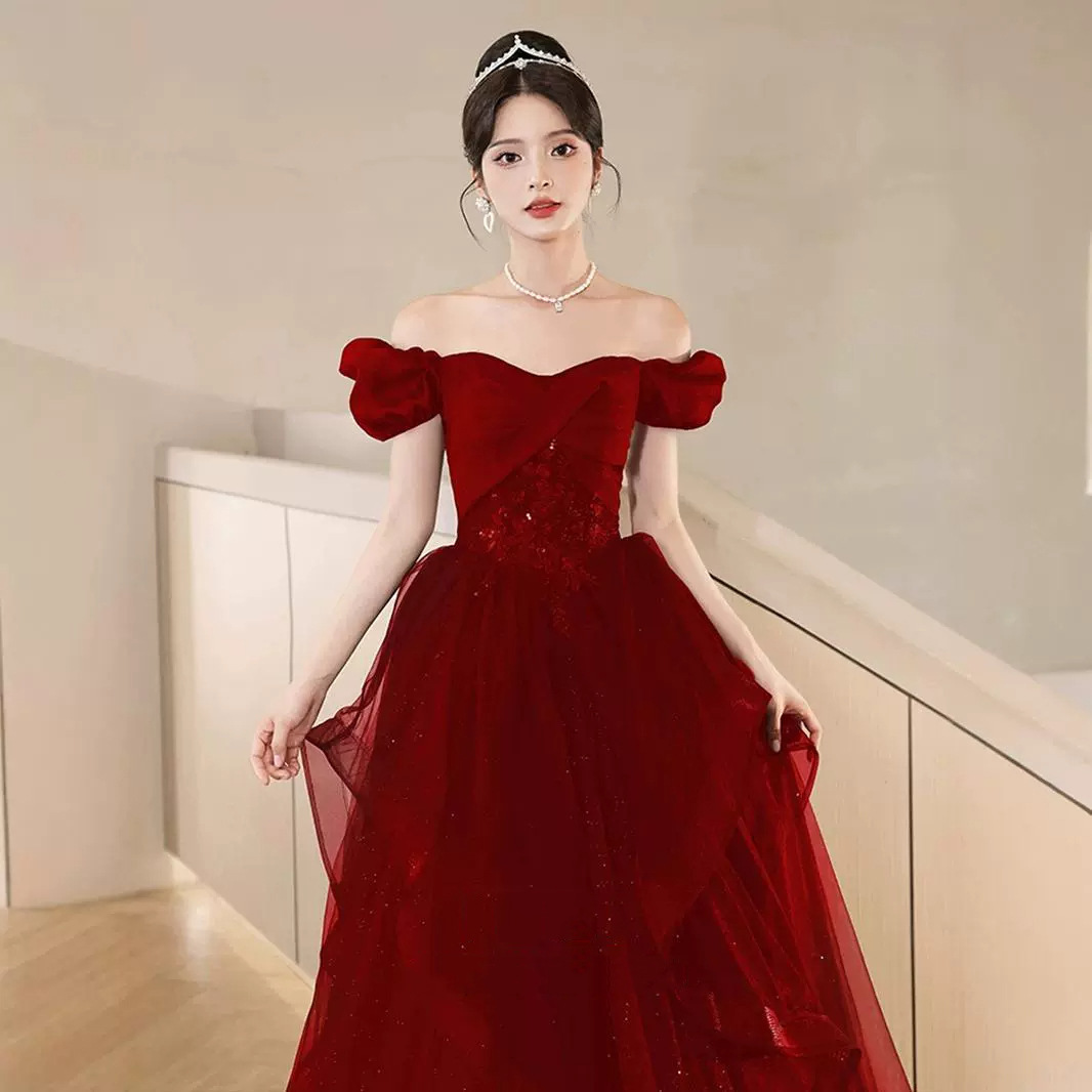 敬酒服新娘2025新款红色结婚订婚晚礼服裙轻奢小众高端春季公主风