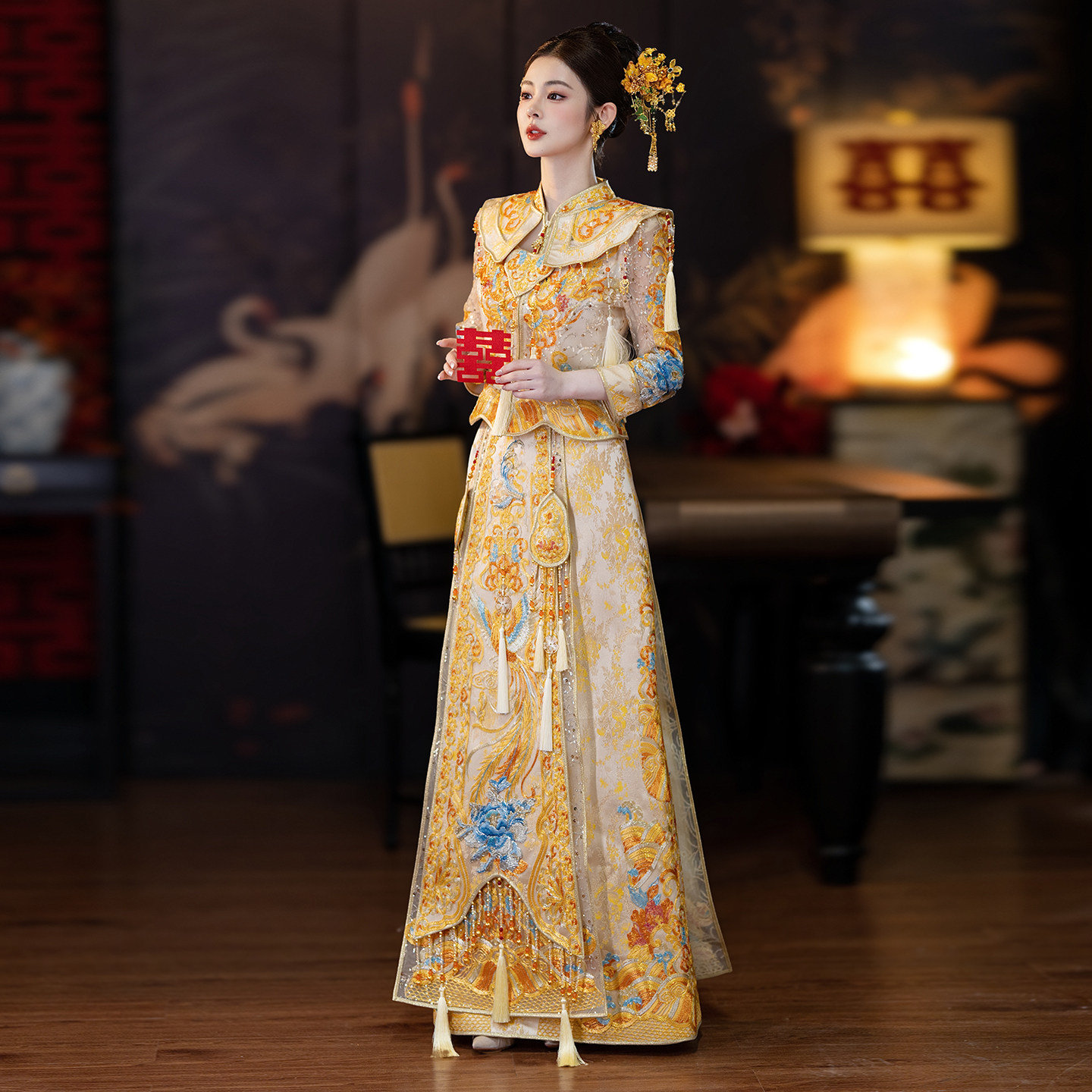 妮悦格金色龙凤褂秀禾服婚服2026新款新娘结婚敬酒服新中式嫁衣