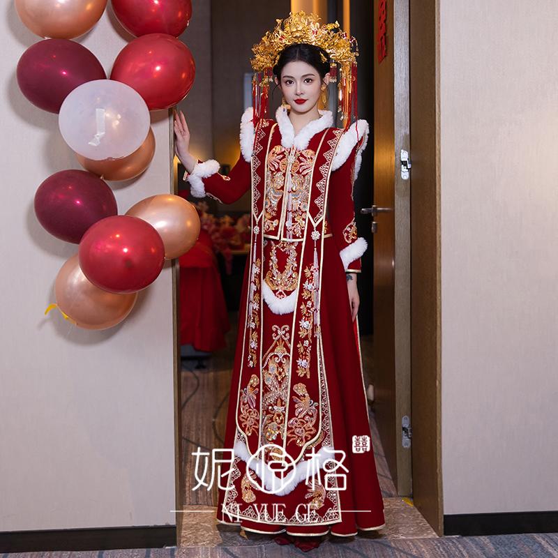 羽洁秀禾服中式嫁衣加绒新娘婚服