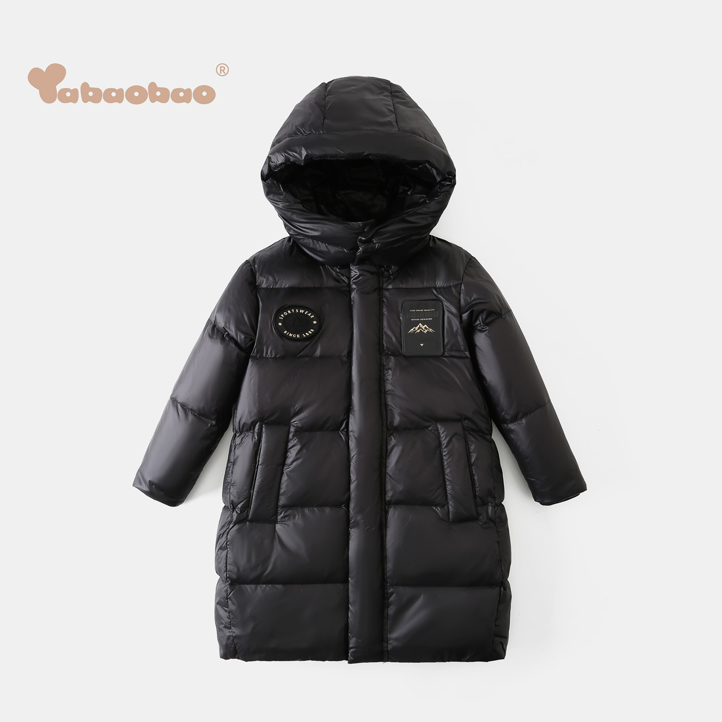 鸭宝宝童装女童羽绒服冬季新款儿童加厚连帽中大童中长款极寒外套
