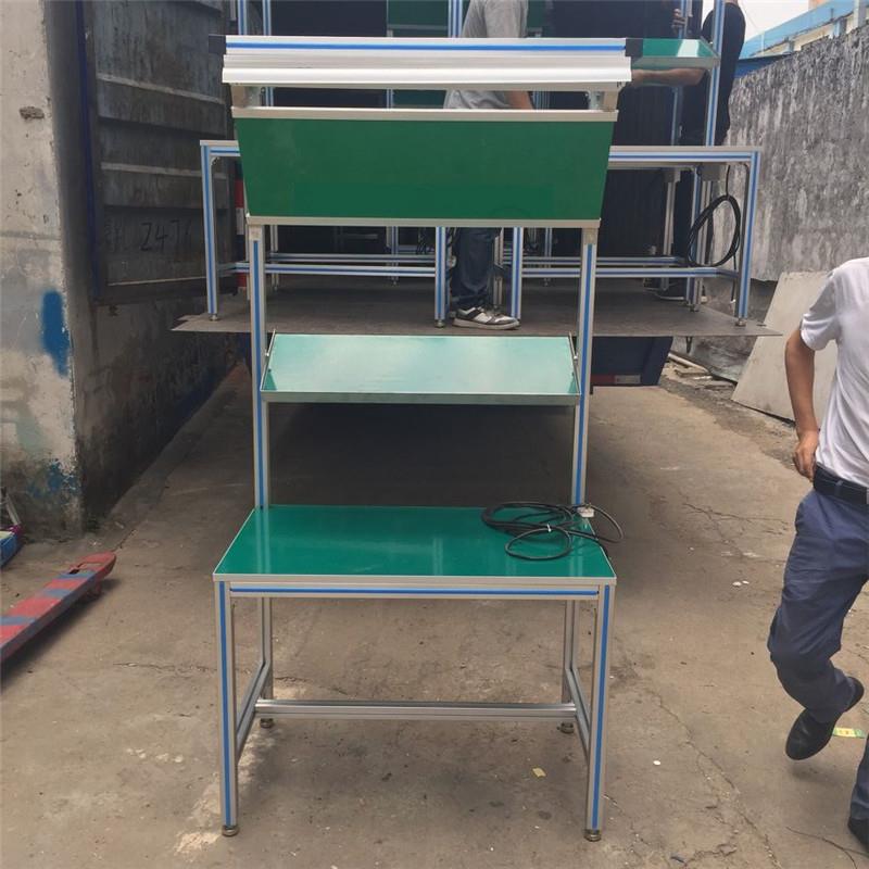 来图铝合金防静电工作台带物料台型材操作桌