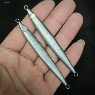 细长款铅锑合金路亚锚鱼铁板铅板远投假饵亮片路亚饵裸板铅笔铅鱼