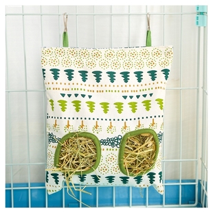 兔子草架子防浪费布袋子侏儒垂耳小兔兔悬挂笼子喂草喂食器干草包