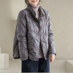 网红同款2025女立领羽绒服大码保暖外套200斤自制新秋装棉服