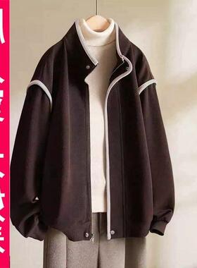 服高档女休闲2002025春秋棒球上衣时尚新款斤短外套大码早秋秋季