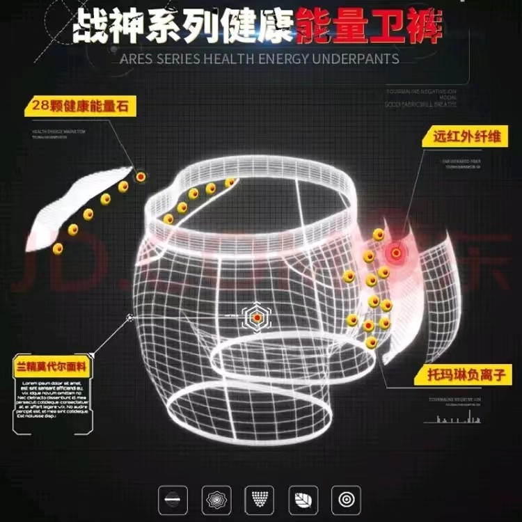 英国VK卫裤官方正品男士内裤生理环保健康磁疗透气平角四角男裤衩