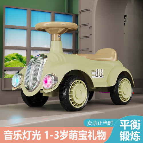 复古儿童滑行车溜溜车学步车平衡老爷车1一3岁扭扭玩具车宝宝礼物