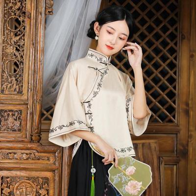 新品民国风古法倒大袖晚清高端旗袍上衣汉服女中国风春秋夏季唐装