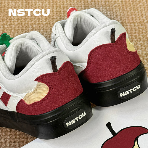 NSTCU一口苹果小白鞋女2024秋冬新款原创设计板鞋厚底百搭休闲鞋