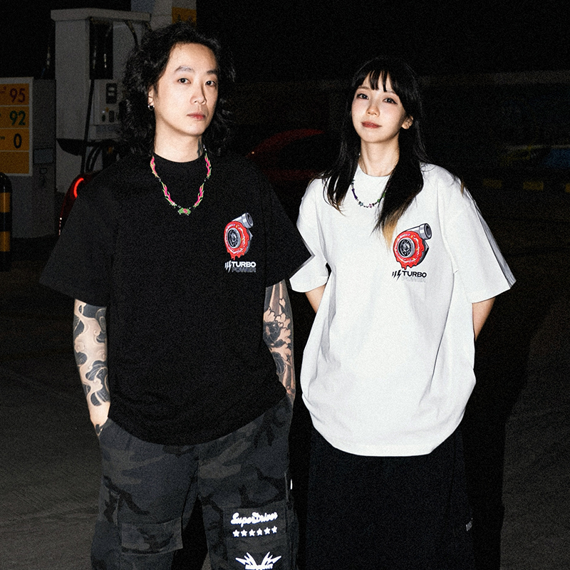 Wildsoul引擎心美式情侣T恤