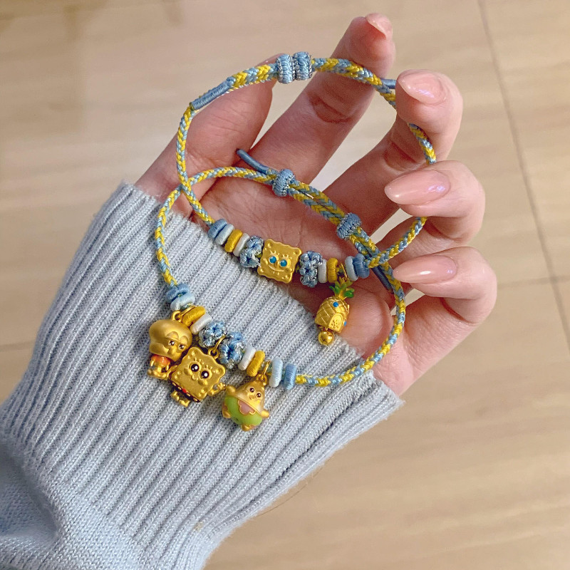 沙金海绵宝宝转运珠diy手链串珠